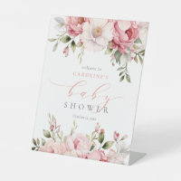 Pink Baby In Bloom Girl Baby Shower Welcome Sign