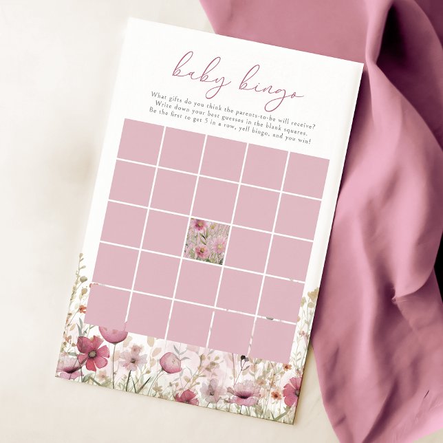 Pink Baby In Bloom Wildflower Baby Bingo Game (Creator Uploaded)