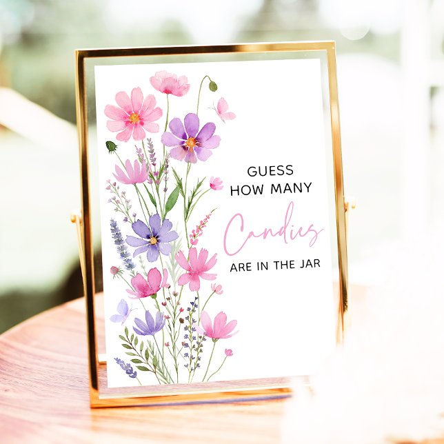 Pink Baby in Bloom Wildflower Guess How Many Game Poster (Creator Uploaded)