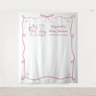 Pink Baby Is Brewing Coffee Baby Shower Tapestry