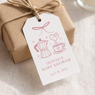 Pink Baby is Brewing Coffee Favor Tag
