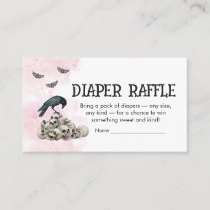 Pink Baby is Brewing Halloween Baby Diaper Raffle Enclosure Card