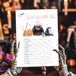 Pink Baby is Brewing Halloween Word Scramble Game