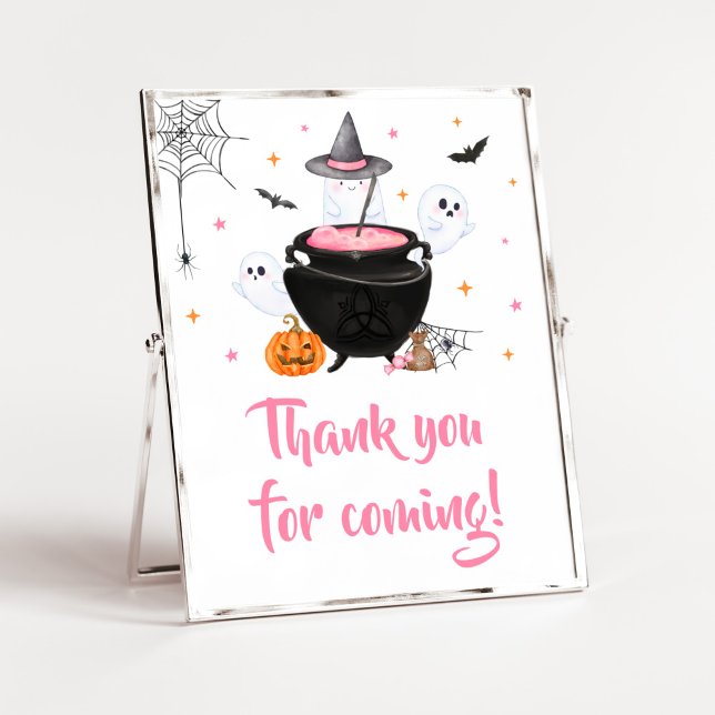 Pink Baby is Brewing Thank you for Coming Poster (Baby is Brewing Baby Shower Thank you for Coming Sign)