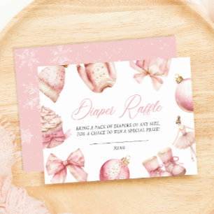 Pink Baby it's Cold Outside Baby Diaper Raffle Enclosure Card