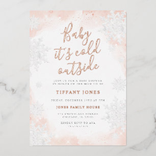 Pink Baby it's cold outside Baby shower