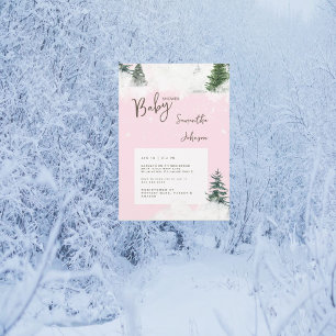 Pink Baby it's Cold Outside Baby Shower Invitation