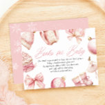 Pink Baby it's Cold Outside Books for Baby Enclosure Card<br><div class="desc">Encourage your guests to bring a favourite book for the baby instead of a card with this pink coquette winter theme books for baby enclosure cards,  designed to coordinate with your invitation.</div>