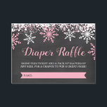 Pink Baby It's Cold Outside Diaper Raffle Ticket Enclosure Card<br><div class="desc">Girl winter themed baby shower diaper raffle tickets. This trendy design features pink and white snowflakes on a chalkboard background.</div>