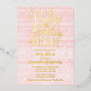 Pink Baby Its Cold Outside Winter Baby Shower