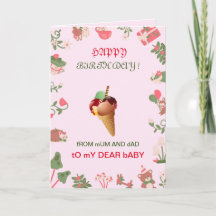 PINK baby kid greeting card