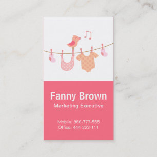 Pink Baby & Kids Related Businesses Business Card
