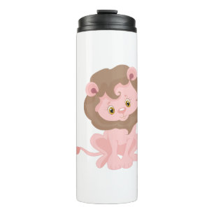 Pink Baby Lion Thermal Tumbler