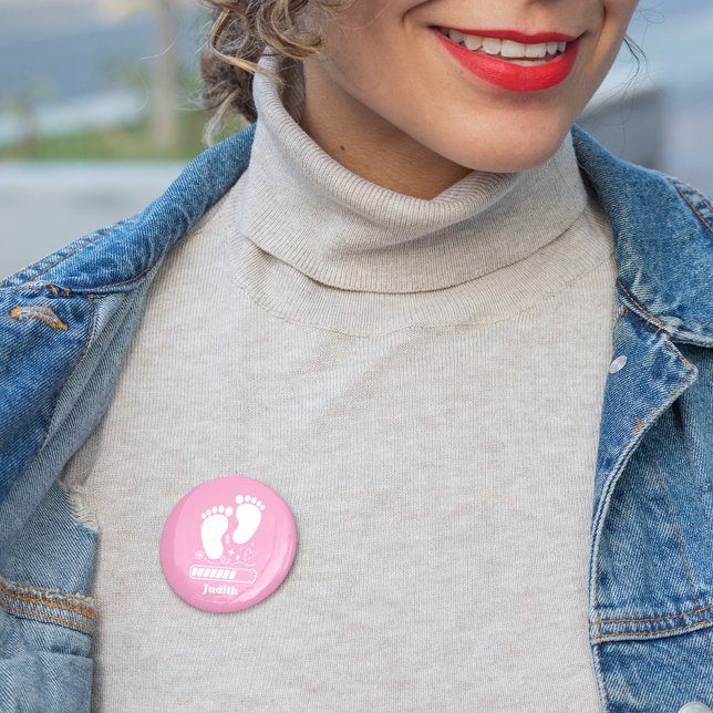 Pink Baby Loading 6 Cm Round Badge (Creator Uploaded)