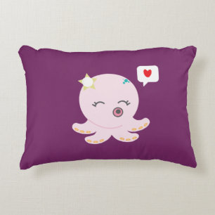 Pink Baby Octopus Decorative Cushion