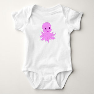 pink baby octopus dummy baby bodysuit