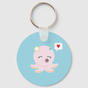 Pink Baby Octopus Key Ring