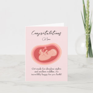 Pink Baby On The Way Congratulations card
