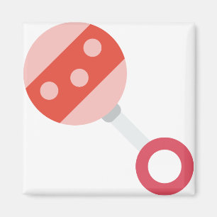 pink baby rattle magnet