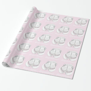 Pink Baby Shoes Baby Shower Wrapping Paper