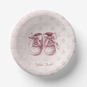 Pink Baby Shoes Paper Bowl Paper Plate