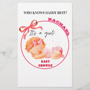 Pink Baby Shower, Baby Girl Shower Party Game