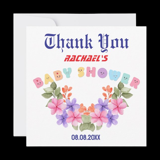 Pink Baby Shower, Baby Girl Shower Thank You Card (Creator Uploaded)