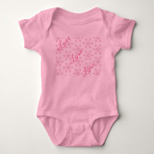 Pink Baby Shower Beautiful Baby Girl FlowerPattern Bodysuit
