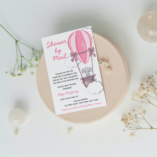 Pink Baby Shower by Mail Invitation (Creator Uploaded)