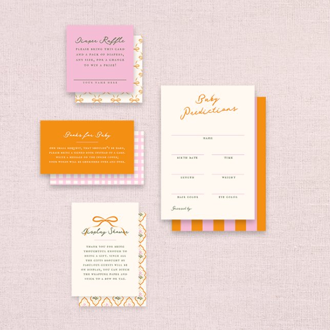 Pink Baby Shower Diaper Raffle Entry Card (baby shower enclosure cards for diaper raffle)