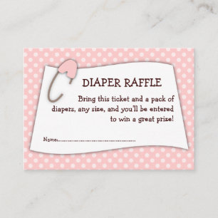 Pink Baby Shower Diaper Raffle Ticket Insert