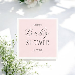 Pink Baby Shower Elegant Paper Napkin