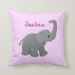 pink baby shower elephant cushion