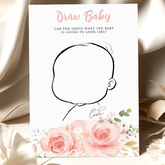 Pink Baby Shower Game Draw Baby Fun Reveal Party (Creator Uploaded)