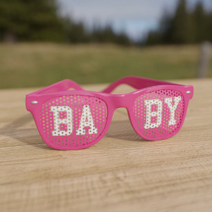 Pink Baby Shower Gender Reveal Retro Sunglasses