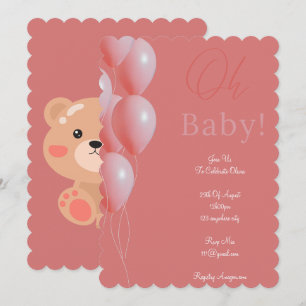 pink baby shower girl save the date