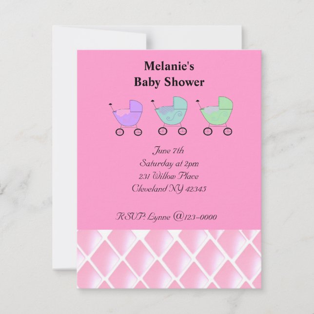 Pink Baby Shower Invitation (Front)