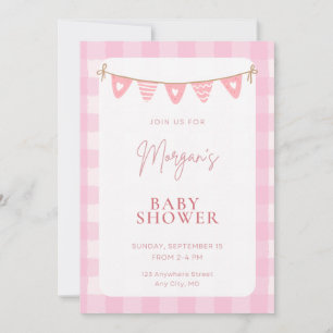 Pink Baby Shower Invitation   Girl Shower Invite