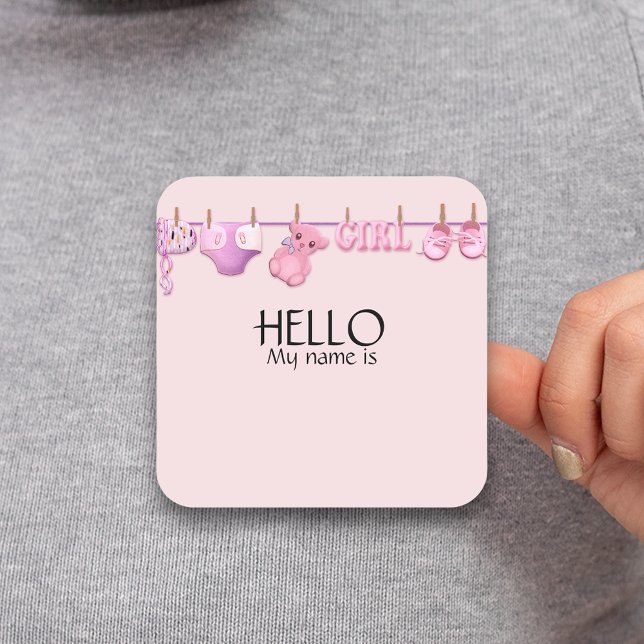 Pink Baby Shower Name Tag  (Creator Uploaded)