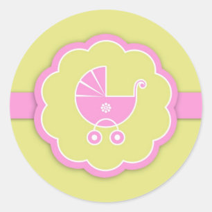 Pink Baby Shower New Baby Girl Sticker