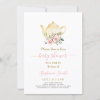 Pink Baby Shower Par-Tea Invitation