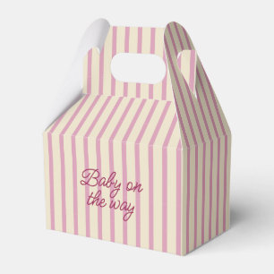 Pink Baby Shower Stripped  Favour Box