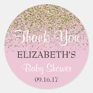 Pink Baby Shower Thank You Sticker