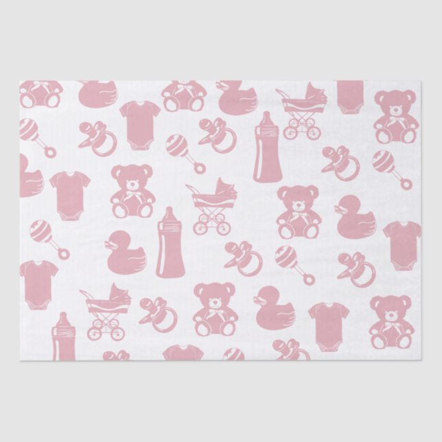 Pink Baby Shower  Tissue Paper (Front)