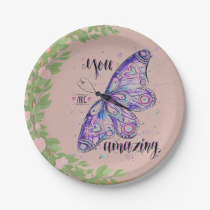 pink baby shower wedding plain custom paper plates