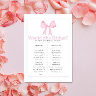 Pink Baby Shower Would She Rather Game – Printable Custom Letterhead