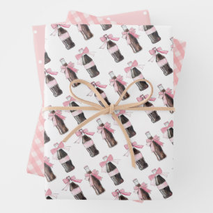 Pink Baby Soda Ready to POP Wrapping Paper Sheet