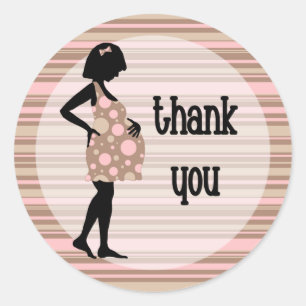 Pink Baby Thank You Stickers
