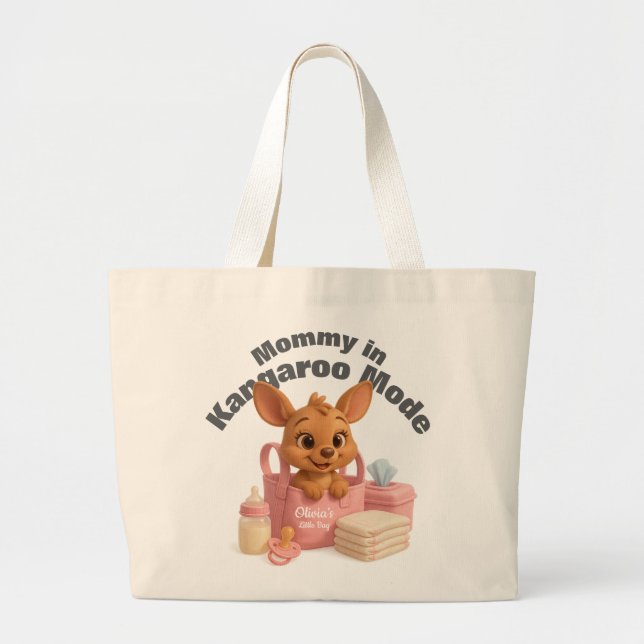Pink Baby Tote Bag – Custom Name & Deer Design (Front)
