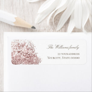 pink baby's breath return address label